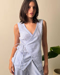 Azure Wrap Linen Co-Ord